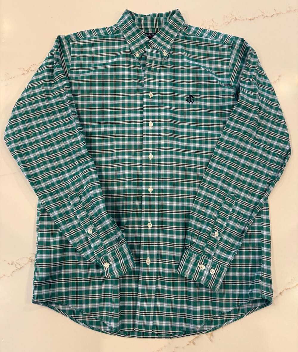 Brooks Brothers Fleece Non-Iron Supima Cotton Plaid Shirt XL
